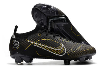 Unisex ike Mercurial Vapor 14 Elite FG Firm Ground Low-Tops Football Boots - Black/Gold/Silver