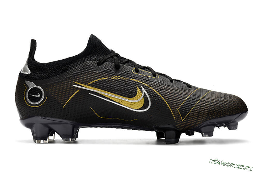 Unisex ike Mercurial Vapor 14 Elite FG Firm Ground Low-Tops Football Boots - Black/Gold/Silver 7