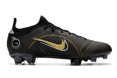 Unisex ike Mercurial Vapor 14 Elite FG Firm Ground Low-Tops Football Boots - Black/Gold/Silver