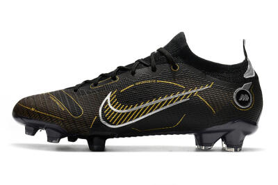 Unisex ike Mercurial Vapor 14 Elite FG Firm Ground Low-Tops Football Boots - Black/Gold/Silver