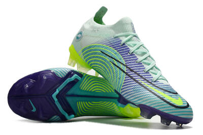 Unisex ike Mercurial Vapor 14 Elite FG Firm Ground Low-Tops Football Boots - Blue/Jade/Yellow