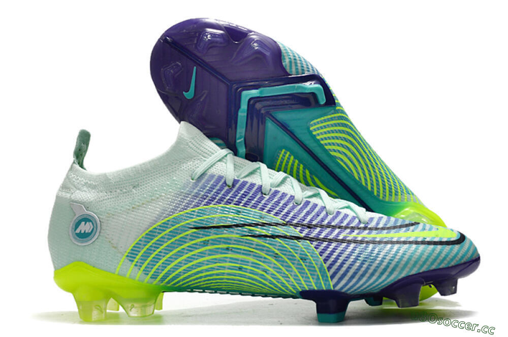 Unisex ike Mercurial Vapor 14 Elite FG Firm Ground Low-Tops Football Boots - Blue/Jade/Yellow 2