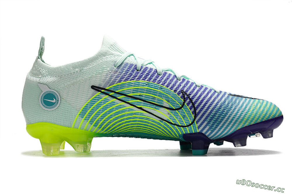 Unisex ike Mercurial Vapor 14 Elite FG Firm Ground Low-Tops Football Boots - Blue/Jade/Yellow 7