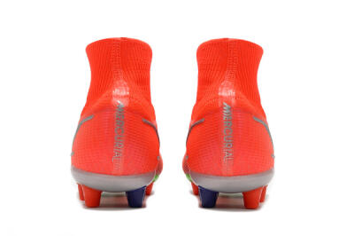 Unisex Nike Mercurial Superfly 8 Elite AG Artificial Grass High-Tops Football Boots - Red/Yellow/Silver