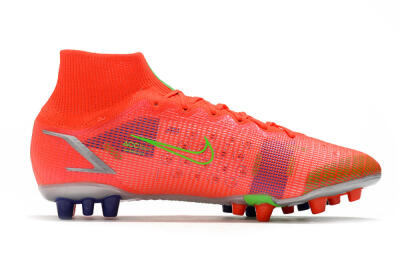 Unisex Nike Mercurial Superfly 8 Elite AG Artificial Grass High-Tops Football Boots - Red/Yellow/Silver