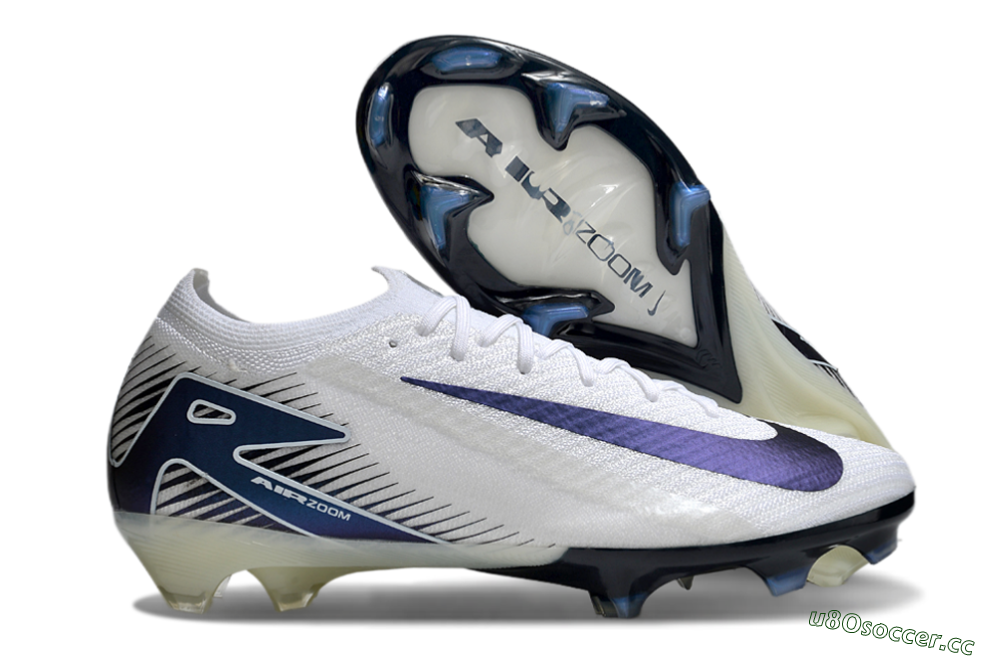 Unisex Nike Air Zoom Mercurial Vapor 16 Elite FG Firm Ground Low-Tops Football Boots - White/Blue 2