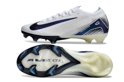 Unisex Nike Air Zoom Mercurial Vapor 16 Elite FG Firm Ground Low-Tops Football Boots - White/Blue