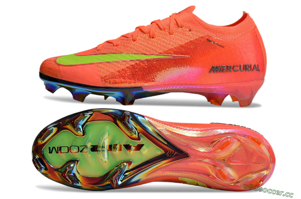 Men's Nike Air Zoom Mercurial Vapor 16 Elite FG Firm Ground Low-Tops Football Boots - Orange/Yellow/Black 1