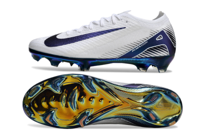 Unisex Nike Air Zoom Mercurial Vapor 16 Elite FG Firm Ground Low-Tops Football Boots - White/Blue/Gold