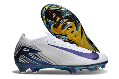 Unisex Nike Air Zoom Mercurial Vapor 16 Elite FG Firm Ground Low-Tops Football Boots - White/Blue/Gold