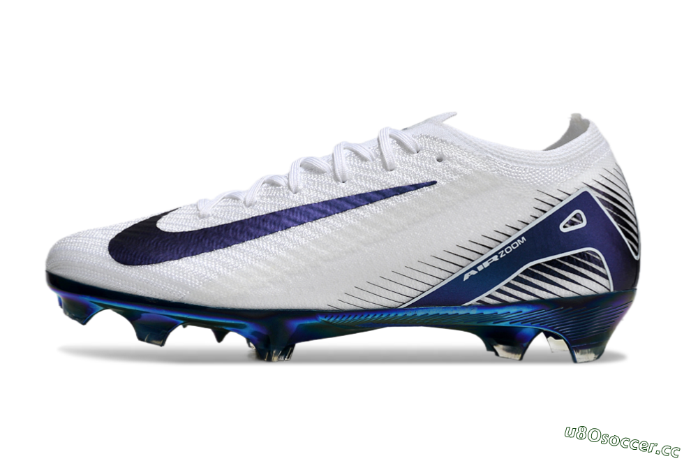 Unisex Nike Air Zoom Mercurial Vapor 16 Elite FG Firm Ground Low-Tops Football Boots - White/Blue/Gold 4