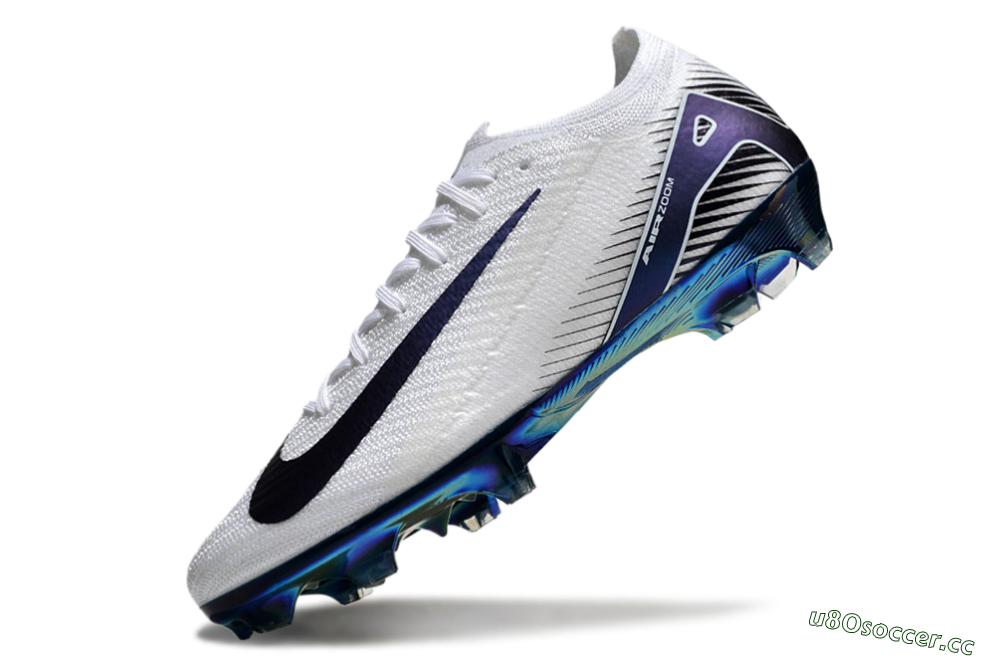 Unisex Nike Air Zoom Mercurial Vapor 16 Elite FG Firm Ground Low-Tops Football Boots - White/Blue/Gold 2