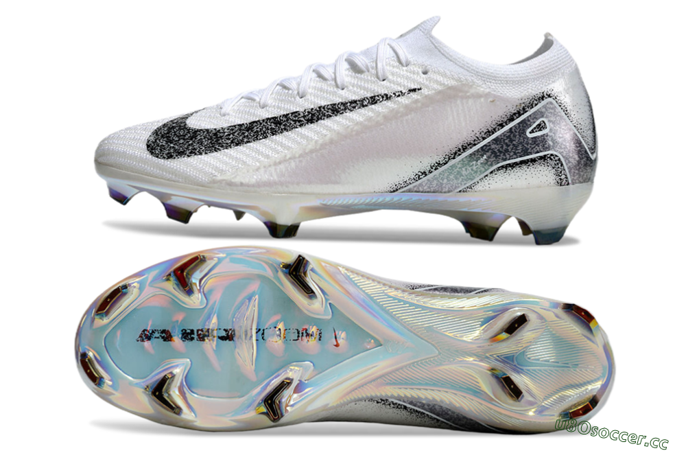 Men's Nike Air Zoom Mercurial Vapor 16 Elite FG Firm Ground Low-Tops Football Boots - White/Black/Grey 1