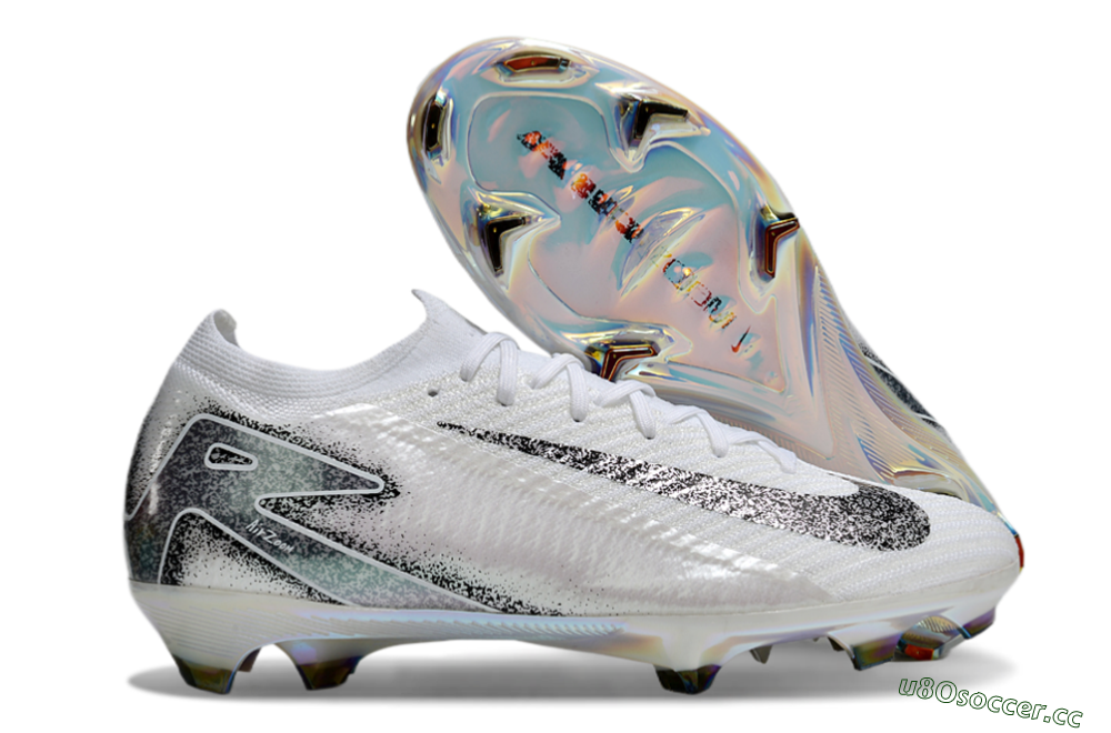 Men's Nike Air Zoom Mercurial Vapor 16 Elite FG Firm Ground Low-Tops Football Boots - White/Black/Grey 2