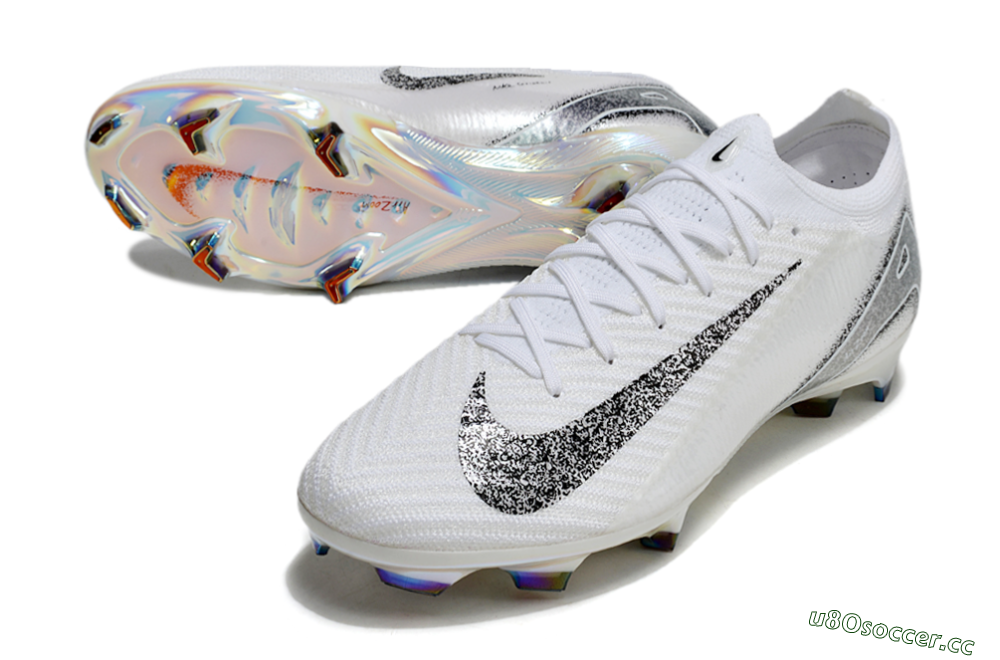 Men's Nike Air Zoom Mercurial Vapor 16 Elite FG Firm Ground Low-Tops Football Boots - White/Black/Grey 3