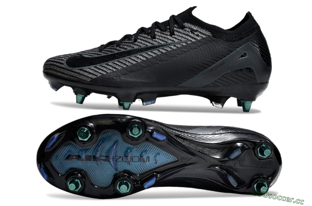 Men's Nike Air Zoom Mercurial Vapor 16 Elite SG Soft Ground Low-Tops Football Boots - Black/Silver/Blue 1