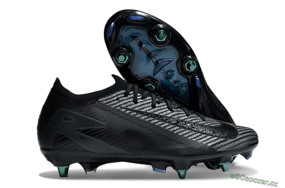 Men's Nike Air Zoom Mercurial Vapor 16 Elite SG Soft Ground Low-Tops Football Boots - Black/Silver/Blue 2