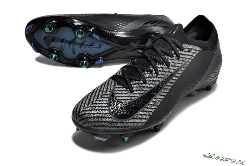 Men's Nike Air Zoom Mercurial Vapor 16 Elite SG Soft Ground Low-Tops Football Boots - Black/Silver/Blue 3