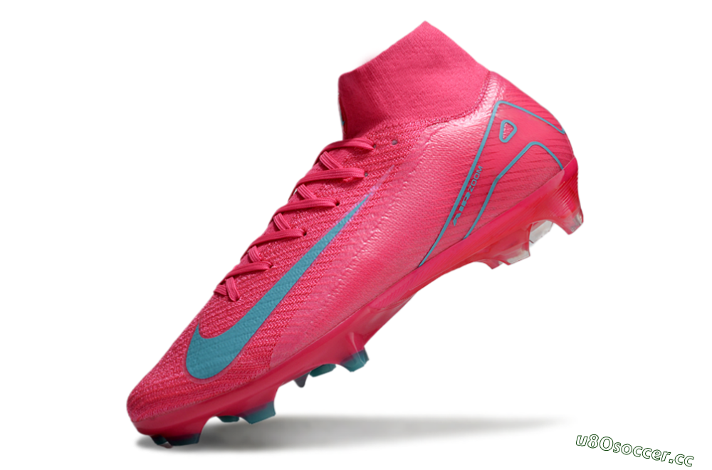 Men's Nike Air Zoom Mercurial Superfly 16 Elite FG Firm Ground High-Tops Football Boots - Pink/Mint 2