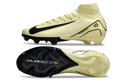 Unisex Nike Air Zoom Mercurial Superfly 10 Elite FG Firm Ground High-Tops Football Boots - Beige/Black/Yellow