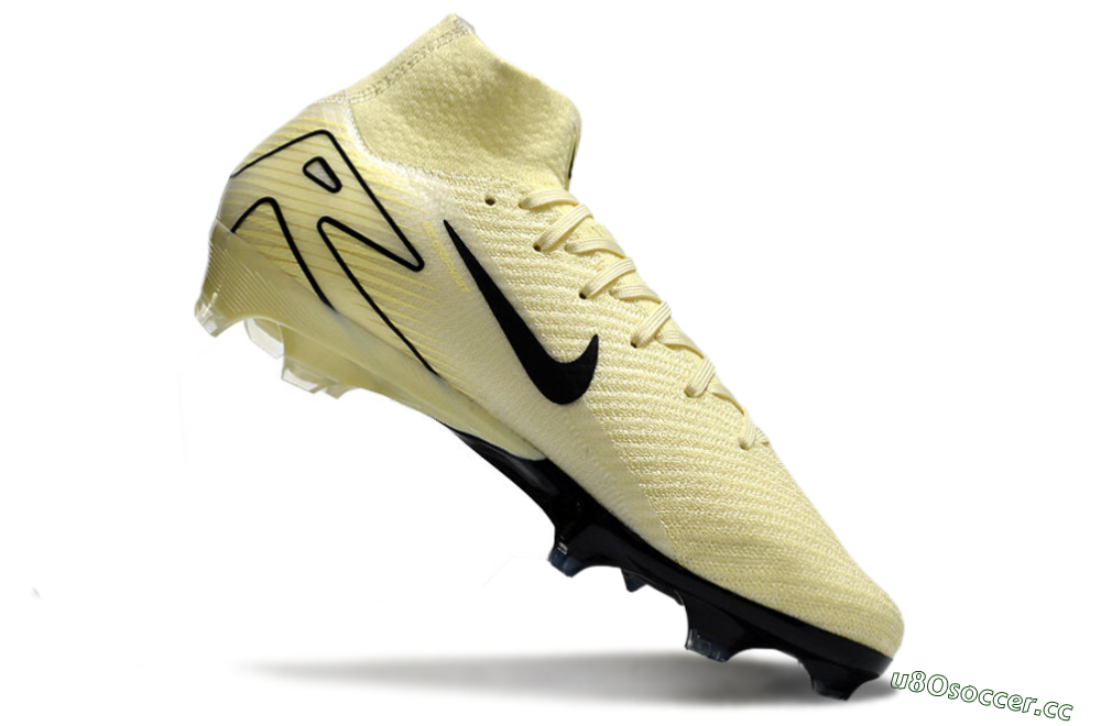Unisex Nike Air Zoom Mercurial Superfly 10 Elite FG Firm Ground High-Tops Football Boots - Beige/Black/Yellow 4