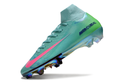 Men's Nike Air Zoom Mercurial Superfly 10 Elite FG Firm Ground High-Tops Football Boots - Jade/Pink/Yellow