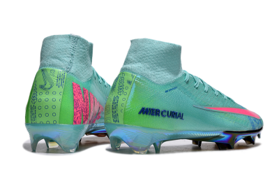 Men's Nike Air Zoom Mercurial Superfly 10 Elite FG Firm Ground High-Tops Football Boots - Jade/Pink/Yellow