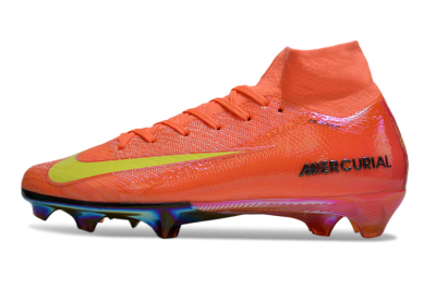 Men's Nike Air Zoom Mercurial Superfly 10 Elite FG Firm Ground High-Tops Football Boots - Red/Yellow/Gold
