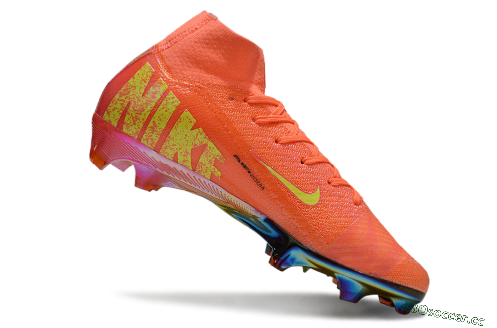 Men's Nike Air Zoom Mercurial Superfly 10 Elite FG Firm Ground High-Tops Football Boots - Red/Yellow/Gold 4