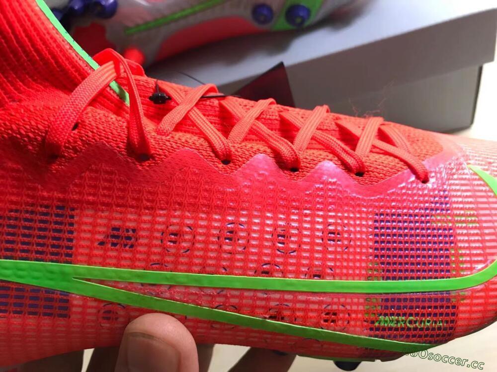 Unisex Nike Mercurial Superfly 8 Elite AG Artificial Grass High-Tops Football Boots - Red/Yellow/Silver
