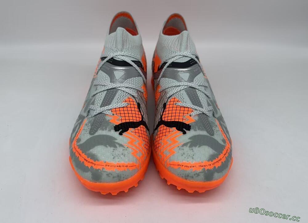 Men's Puma Future Ultimate TF Artificial Turf Low-Tops Football Shoes - Silver/Red/White