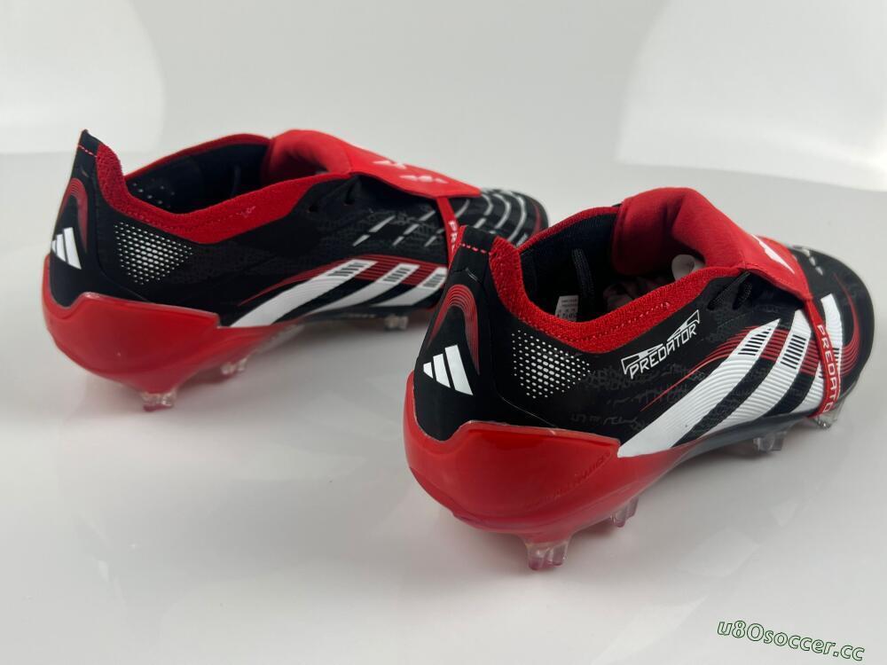 Men's Adidas Predator Elite Foldover Tongue FG Firm Ground Low-Tops Football Boots - Black/White/Red