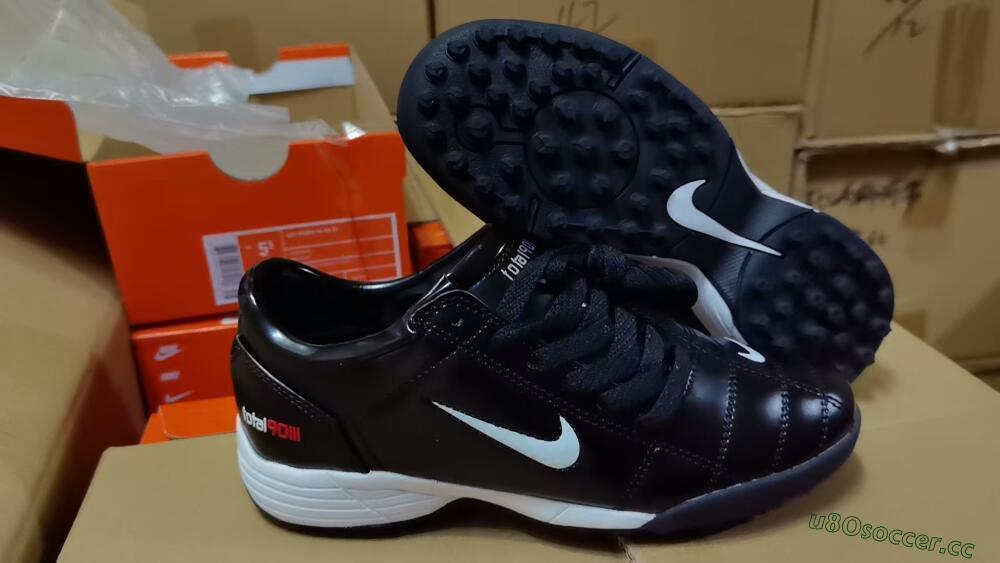 Men's Nike Total 90 II TF Artificial Turf Low-Tops Football Shoes - Black/White/Red