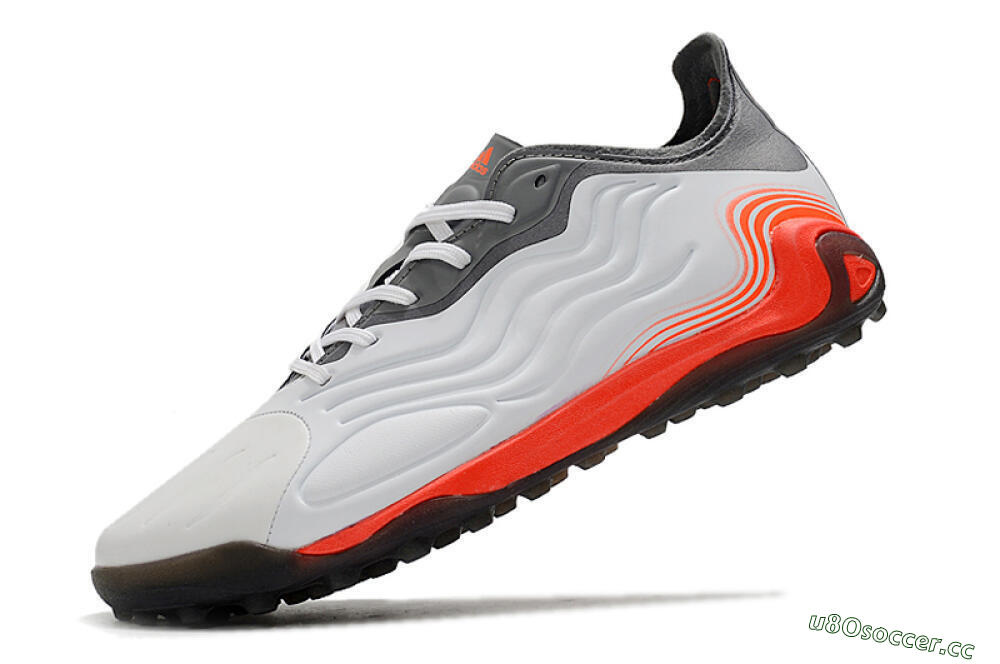 Men's Adidas Copa Sense.1 TF Artificial Turf Low-Tops Football Shoes - White/Grey/Red 5