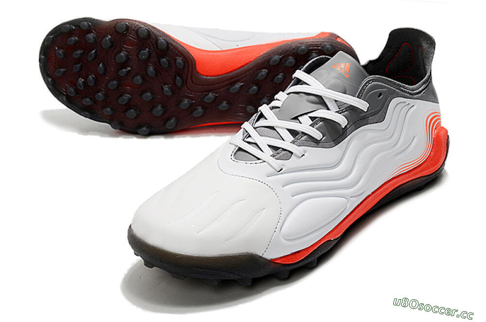 Men's Adidas Copa Sense.1 TF Artificial Turf Low-Tops Football Shoes - White/Grey/Red 3