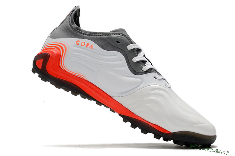 Men's Adidas Copa Sense.1 TF Artificial Turf Low-Tops Football Shoes - White/Grey/Red 4