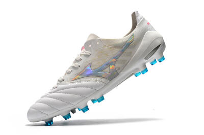 Men's Mizuno Morelia Neo 2 FG Firm Ground Low-Tops Football Boots - White/Silver/Blue