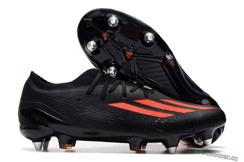 Men's Adidas X Speedflow.1 SG Soft Ground Low-Tops Football Boots - Black/Red/Silver 2