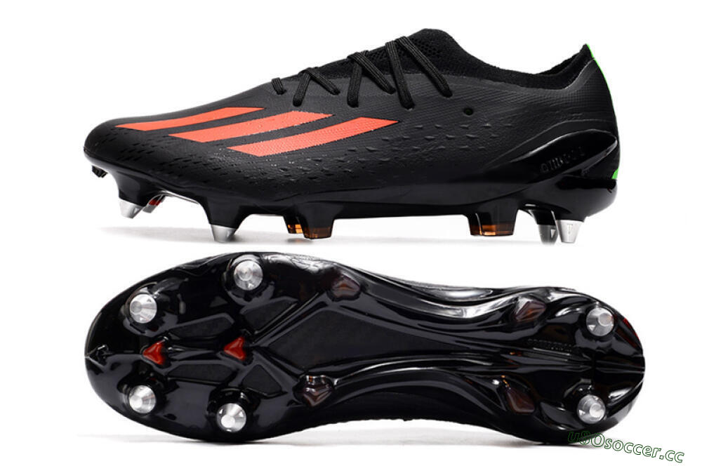 Men's Adidas X Speedflow.1 SG Soft Ground Low-Tops Football Boots - Black/Red/Silver 1