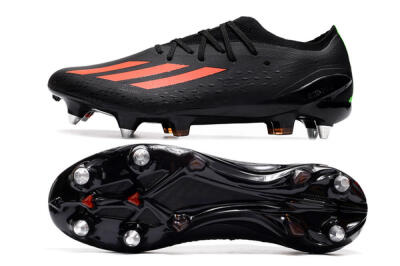 Men's Adidas X Speedflow.1 SG Soft Ground Low-Tops Football Boots - Black/Red/Silver