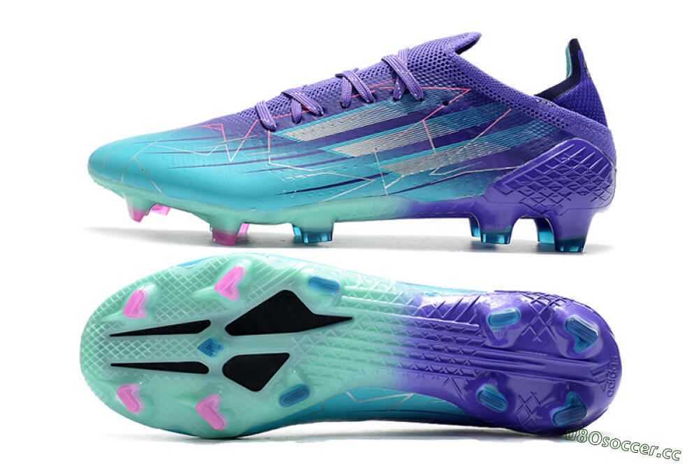 Men's Adidas X Speedflow.1 Messi FG Firm Ground Low-Tops Football Boots - Jade/Purple/Pink 1