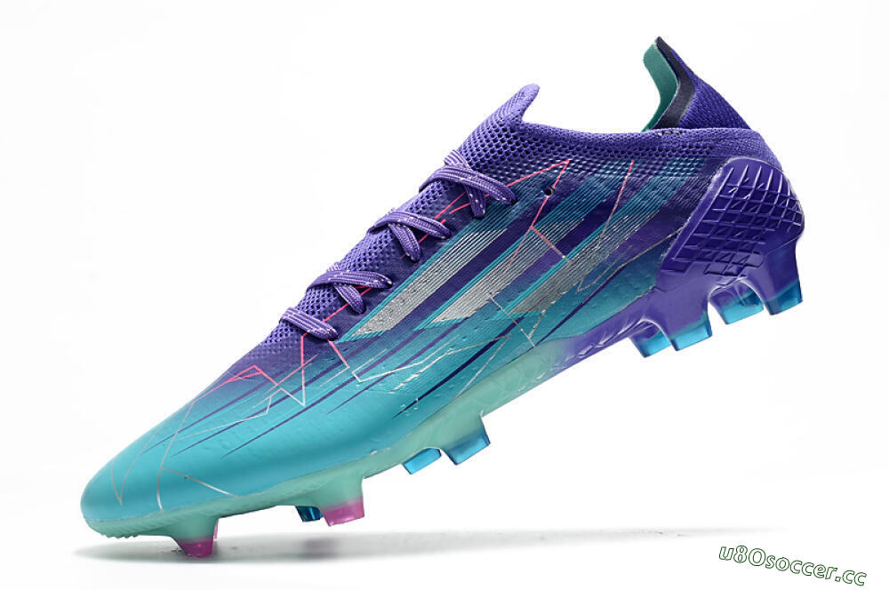 Men's Adidas X Speedflow.1 Messi FG Firm Ground Low-Tops Football Boots - Jade/Purple/Pink 4