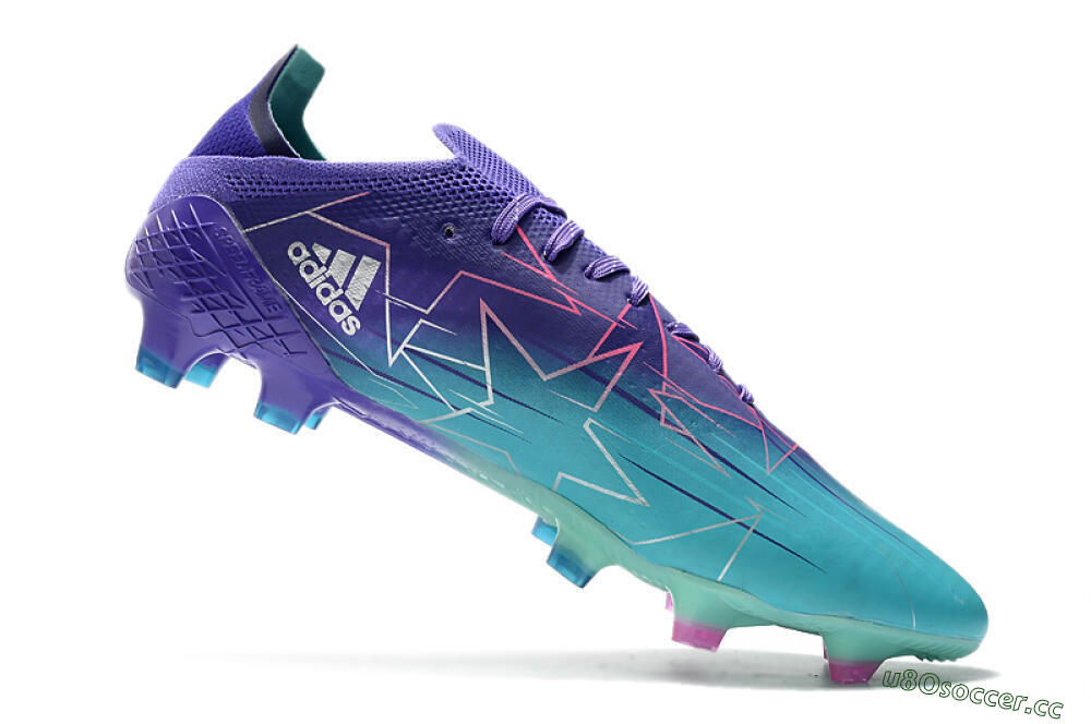 Men's Adidas X Speedflow.1 Messi FG Firm Ground Low-Tops Football Boots - Jade/Purple/Pink 5