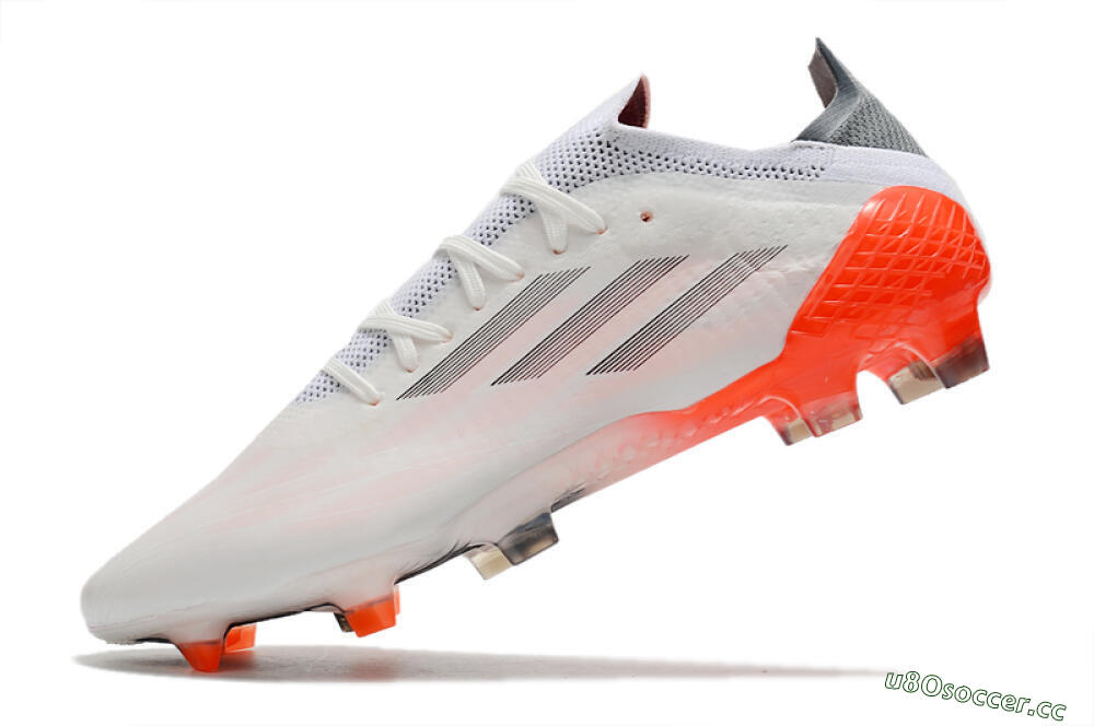 Men's Adidas X Speedflow.1 Messi FG Firm Ground Low-Tops Football Boots - White/Black/Red 5