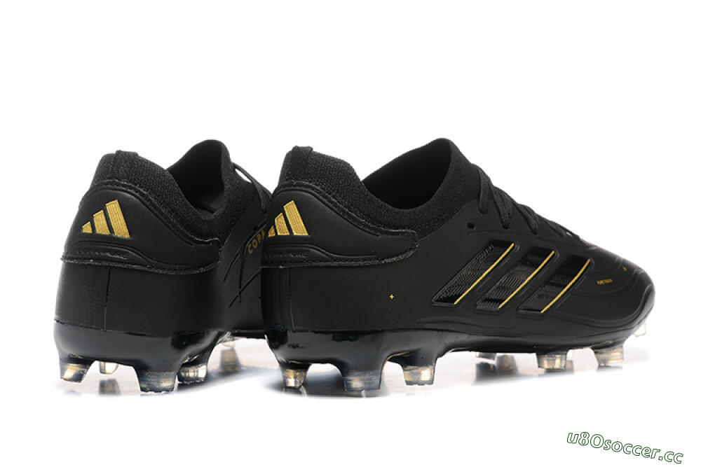 Men's Adidas Copa Pure 2+ FG Firm Ground Low-Tops Football Boots - Black/Gold/Blue 9