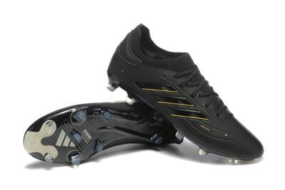 Men's Adidas Copa Pure 2+ FG Firm Ground Low-Tops Football Boots - Black/Gold/Blue