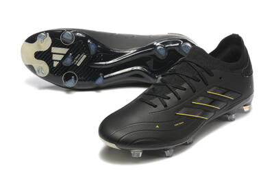 Men's Adidas Copa Pure 2+ FG Firm Ground Low-Tops Football Boots - Black/Gold/Blue