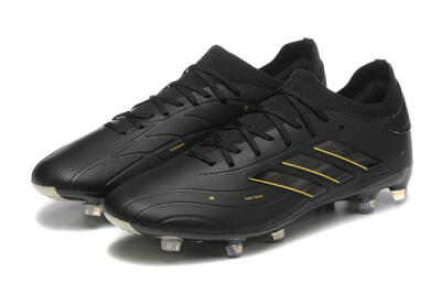 Men's Adidas Copa Pure 2+ FG Firm Ground Low-Tops Football Boots - Black/Gold/Blue