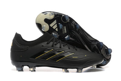 Men's Adidas Copa Pure 2+ FG Firm Ground Low-Tops Football Boots - Black/Gold/Blue