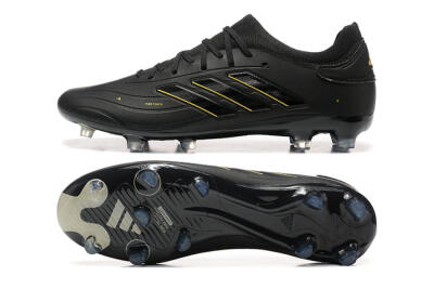 Men's Adidas Copa Pure 2+ FG Firm Ground Low-Tops Football Boots - Black/Gold/Blue